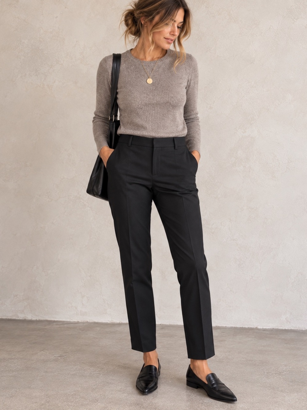 Vince Wool Blend Tailored Trousers